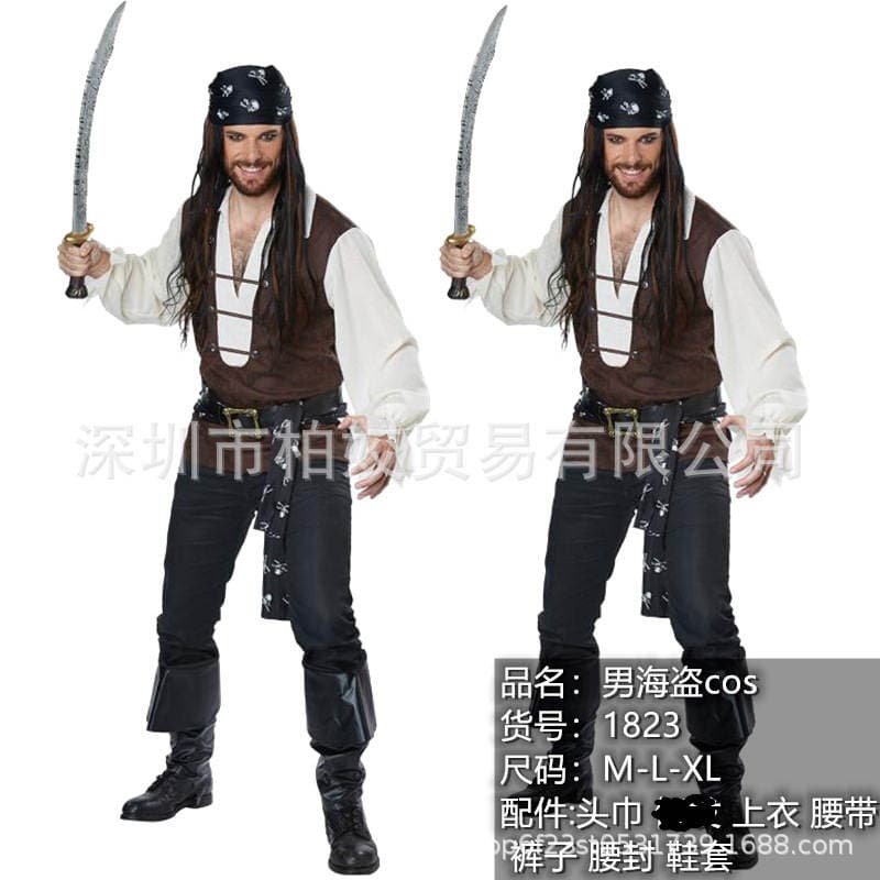 Halloween game clothing men and women couples pirate Captain Jack costume export European and American uniforms factory direct sales 4