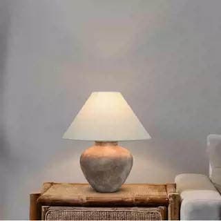 Retro Wabi-Sabi üslubunda keramik qab masaüstü lampası (qonaq otağı, yataq otağı üçün) 3