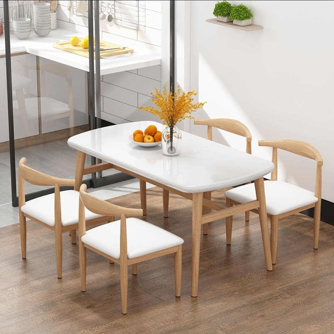 60*120cm white k table (one table and four chairs)