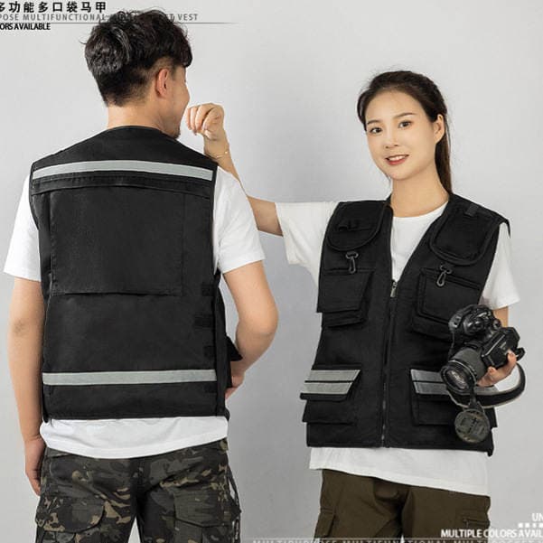 Photographers Can Print Logo on Advertising Vests, Multi-Pocket Storage Vests for Volunteers, Charity Organizations, Reflective Vests 1