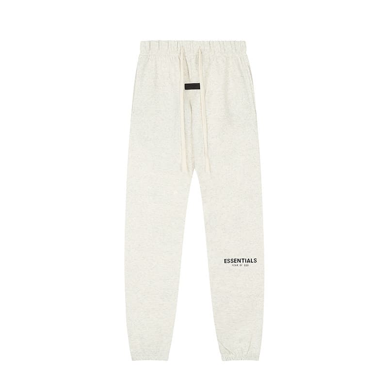 Oatmeal gray flocked trousers