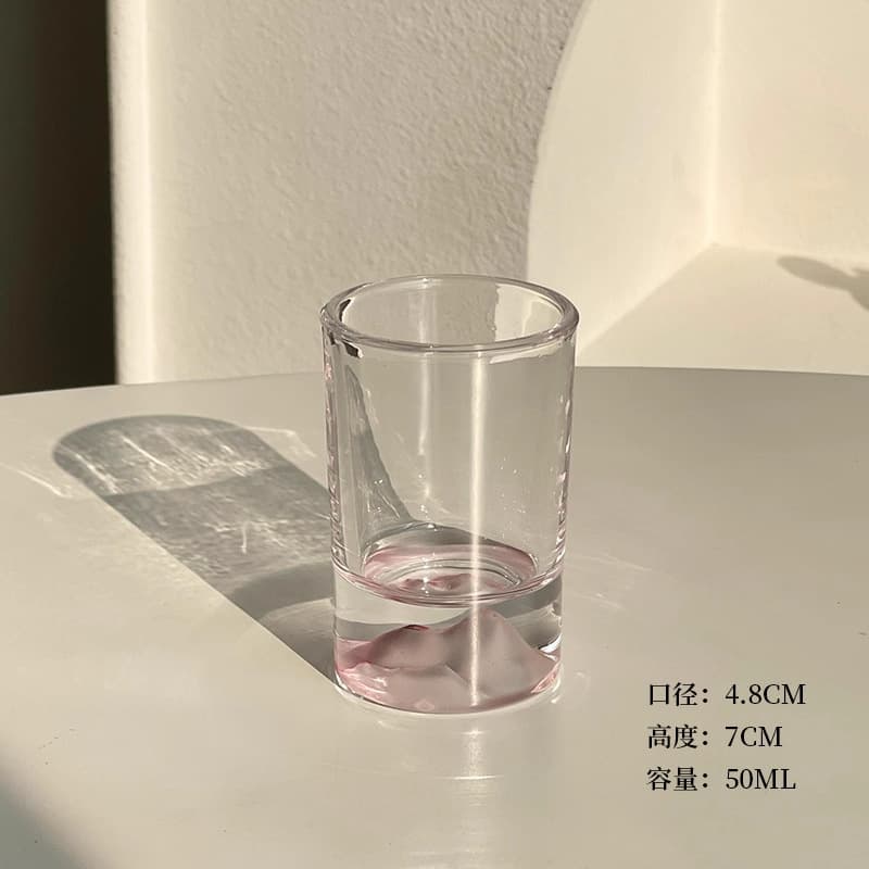 Pink mountain shot glass