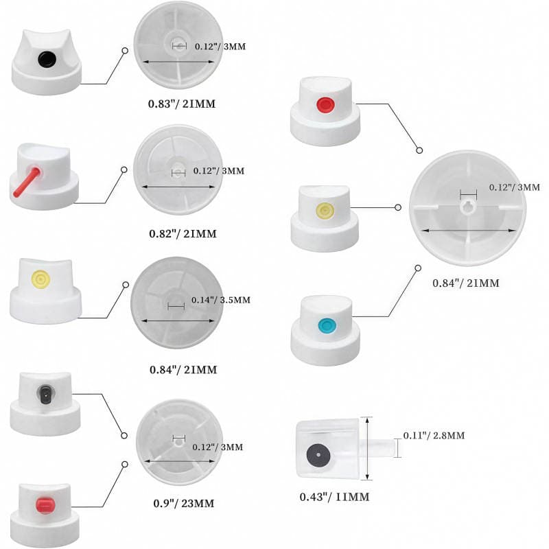Graffiti Spray Nozzle for Self-Spraying, Aerosol Spray Can Replacement Nozzle, Female Valve Pp Button Female Valve Supply 4