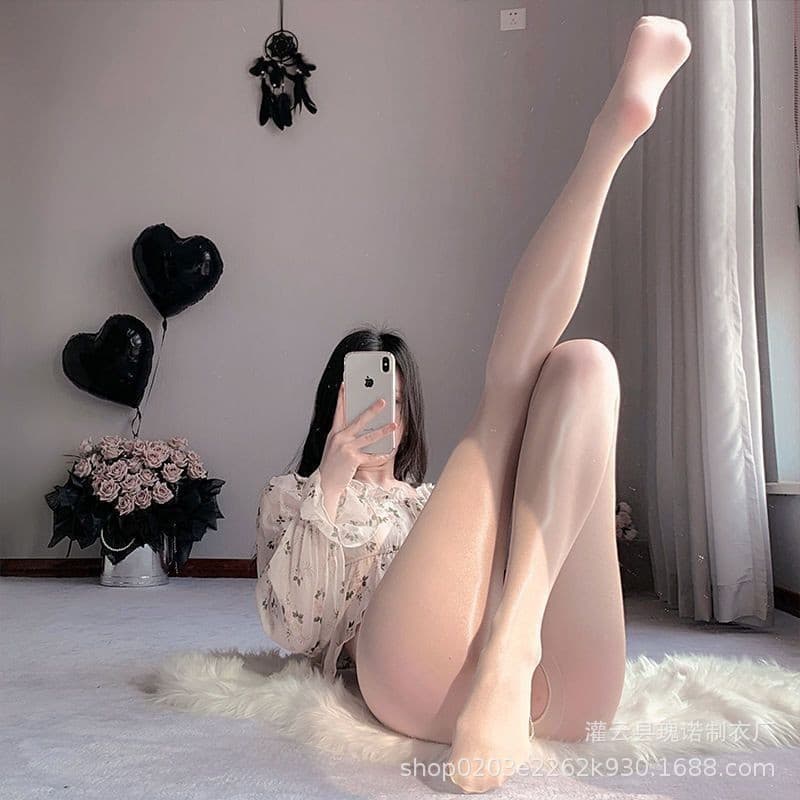 Glossy skin and open crotch