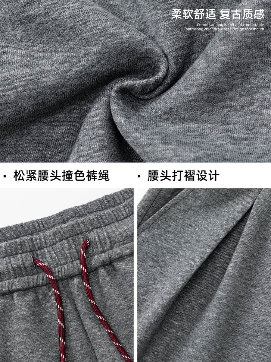 Men's Summer Sports Shorts with Color-Blocking Drawstring, Pleated Retro Style, Breathable Loose Casual Five-Point Pants 4