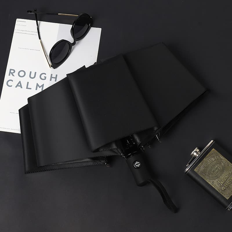[automatic model] 8-bone automatic pure black umbrella for rain or shine