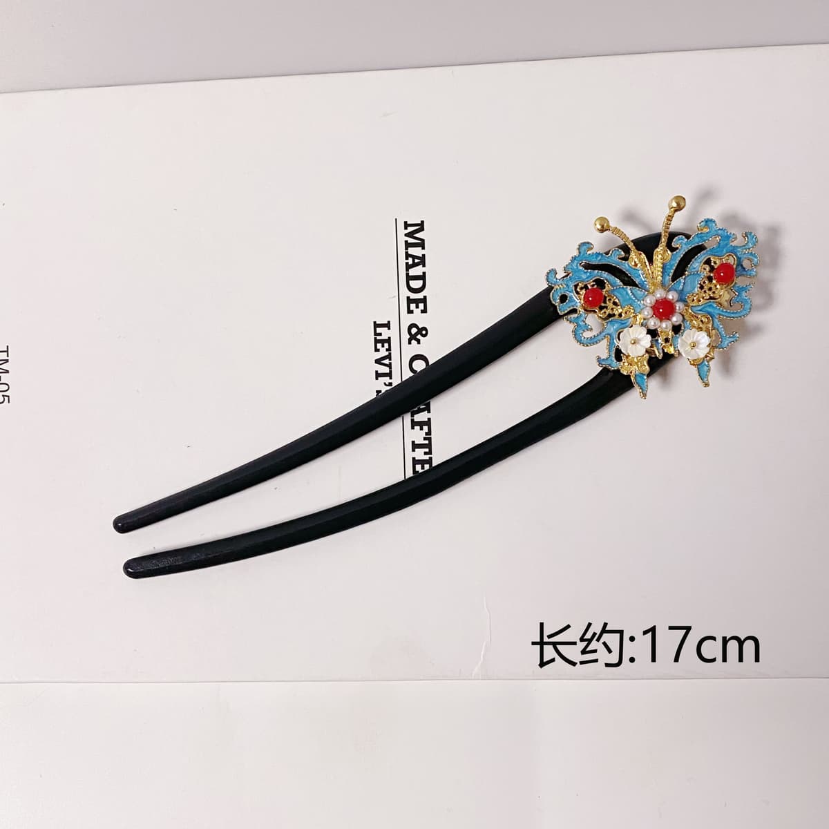 280#blUe bUtterfly-U-shaped hairpin