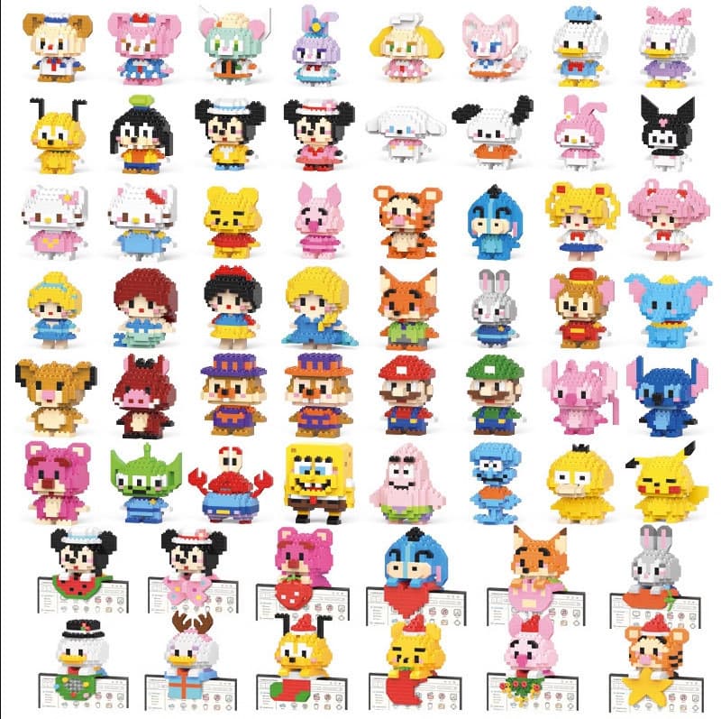 Cartoon doll building blocks [10 boxes] style mix and match