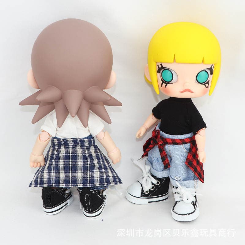 Compatible with Trendy Labubu Toys of the First, Second, and Third Generations, Gazi Sister Zsiga 1/8 Scale Movable Figures, Cool and Stylish Doll Clothes 2