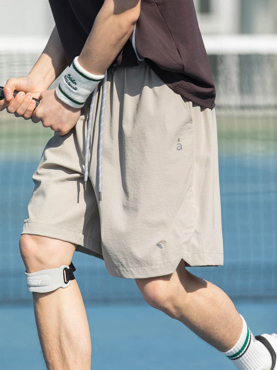 Micro-Elastic Sports Casual Shorts for Men, New Summer Style Beach Shorts with Split Sides, Breathable Pleated Outdoor Loose-Fitting Five-Point Shorts 2