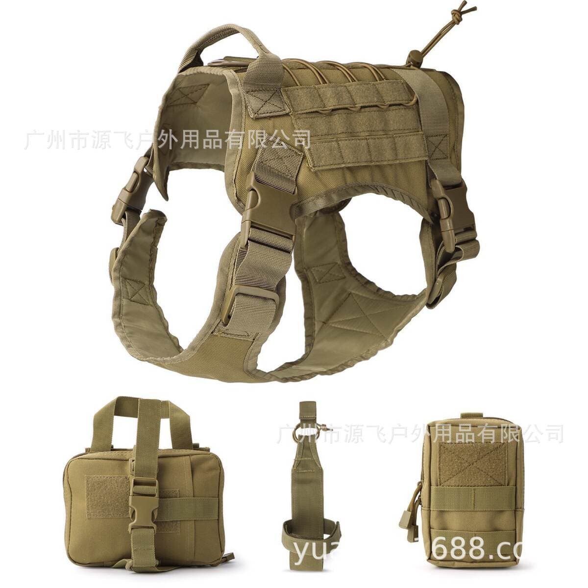 Foreign trade dog tactical outdoor vest waterproof Splash adjustable chest back large, medium and small dog dog clothing spot wholesale 4