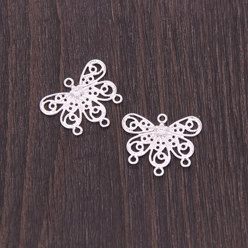 Three hanging butterfly silver