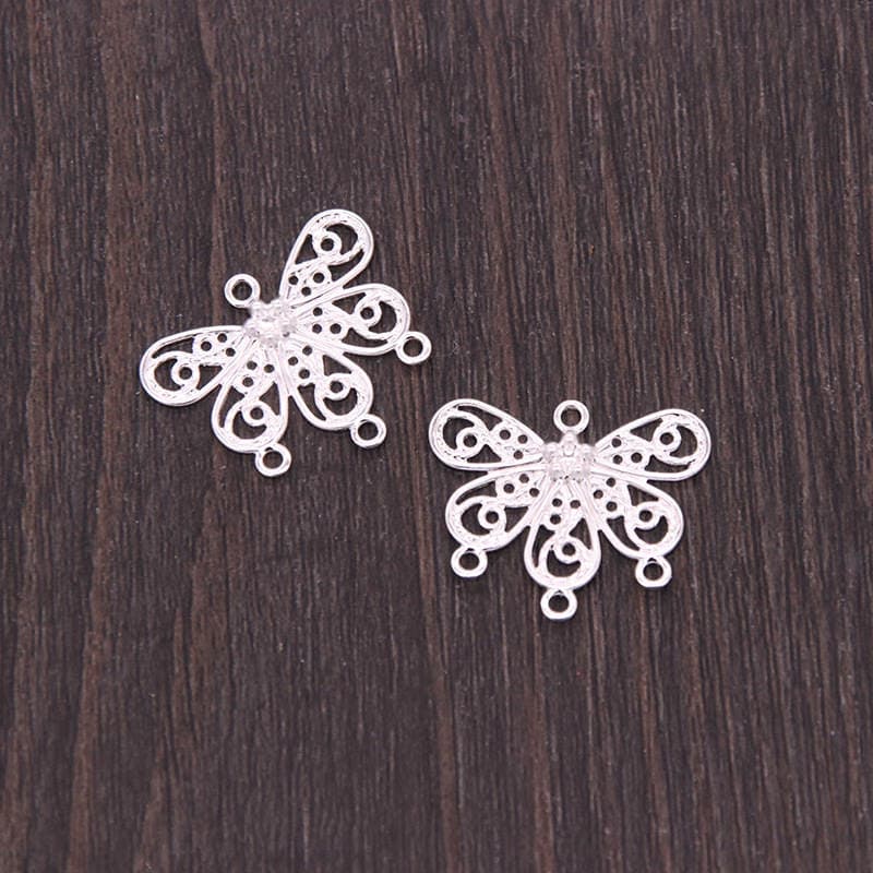 Promotional diy antique palace flower hair accessories alloy butterfly fan pendant connector hairpin handmade material 2