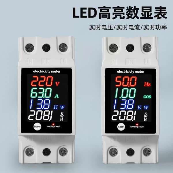 Zs-6035 relsə quraşdırılan çoxfunksiyalı rəqəmsal displeyli ölçü cihazı (gərginlik, cərəyan, güc, enerji, AC50-400V)