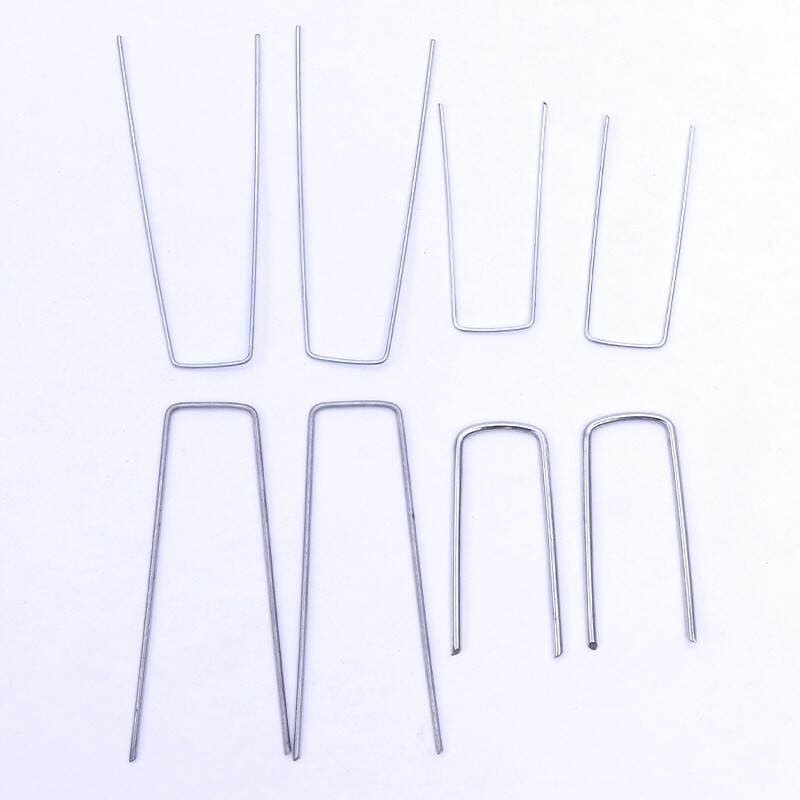U-Shaped Ground Nails, Weed Barrier Fabric Nails, U-Shaped Nails, Steel Wire Ground Nails, Galvanized Slanted Ground Nails for Lawns, Gardening Fasteners 3