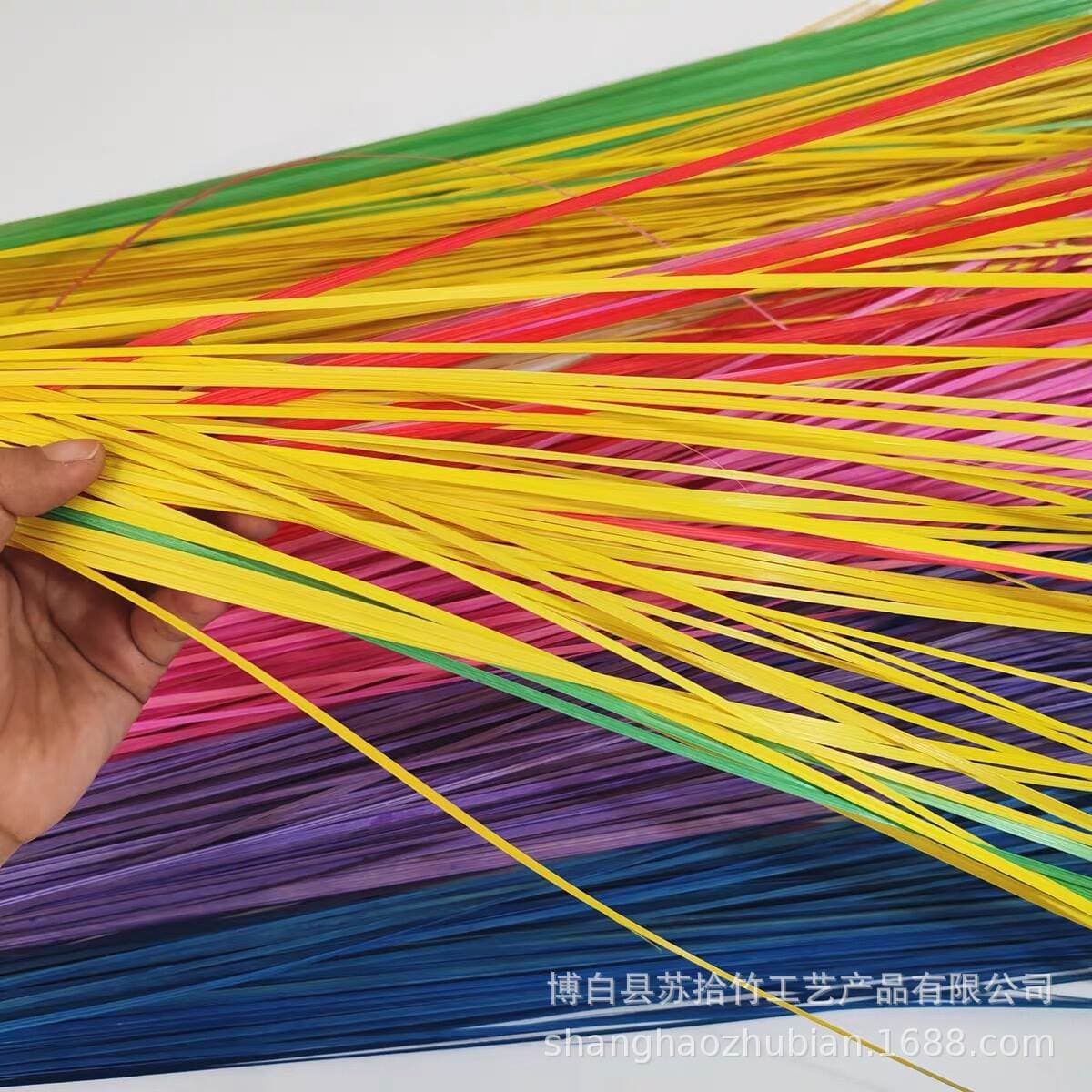 Bamboo strips, bamboo reeds, intangible cultural heritage weaving, handmade DIY material kit for kindergarten, colorful gradient bamboo pieces, fan bamboo strands 4