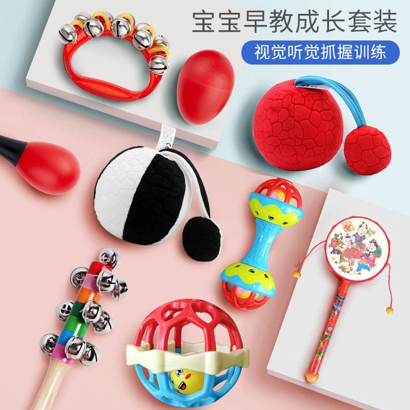 Small Sand Hammer Baby Training Toy Baby Hand Grasping Hearing Tracking Neonatal Early Education Baby Red Hand Rattle 1