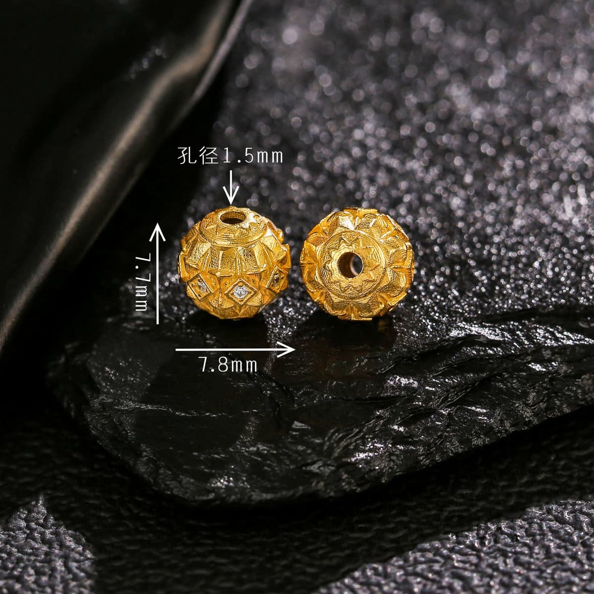 8mm diamond angle flower beads