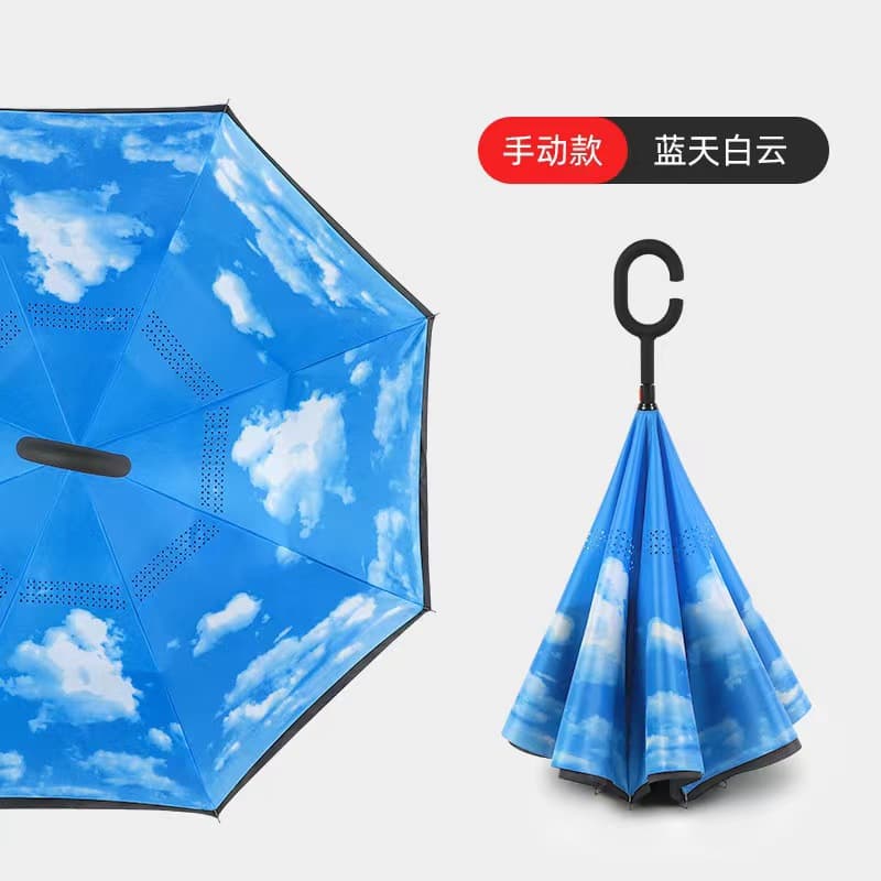 Blue sky and white clouds-hand open