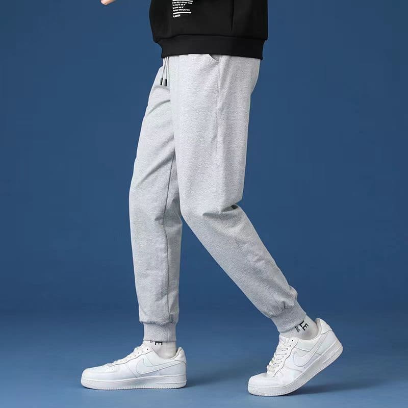 Gray non-velvet trousers