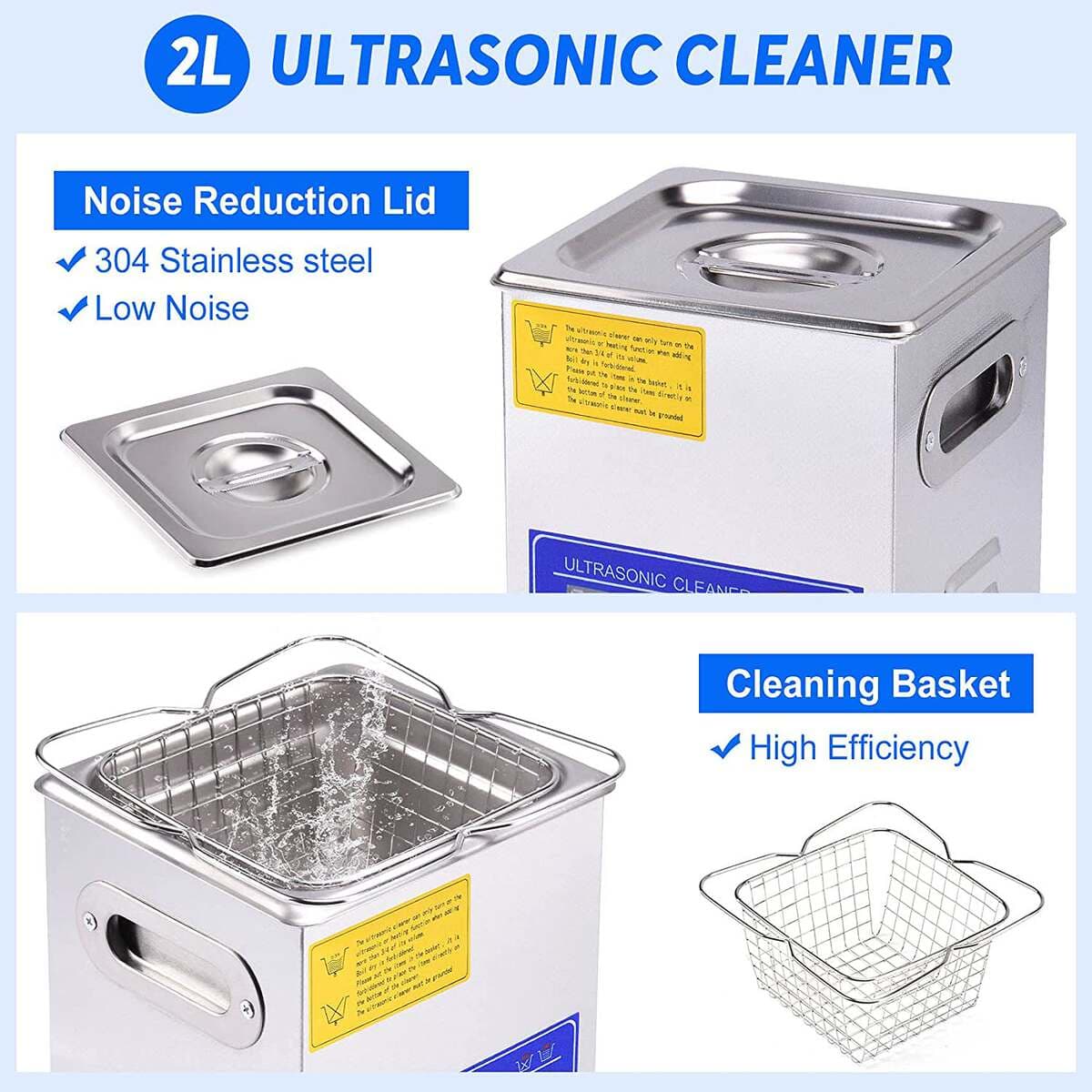 Ultrasonic Cleaning Machine, Small Industrial High-Power Dental Jewelry Stainless Steel Oil Removal Cleaner, Commercial Use 3