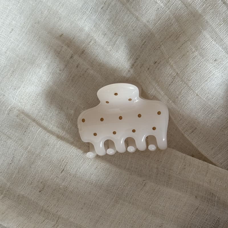 4 # White coffee polka dot small square gripper