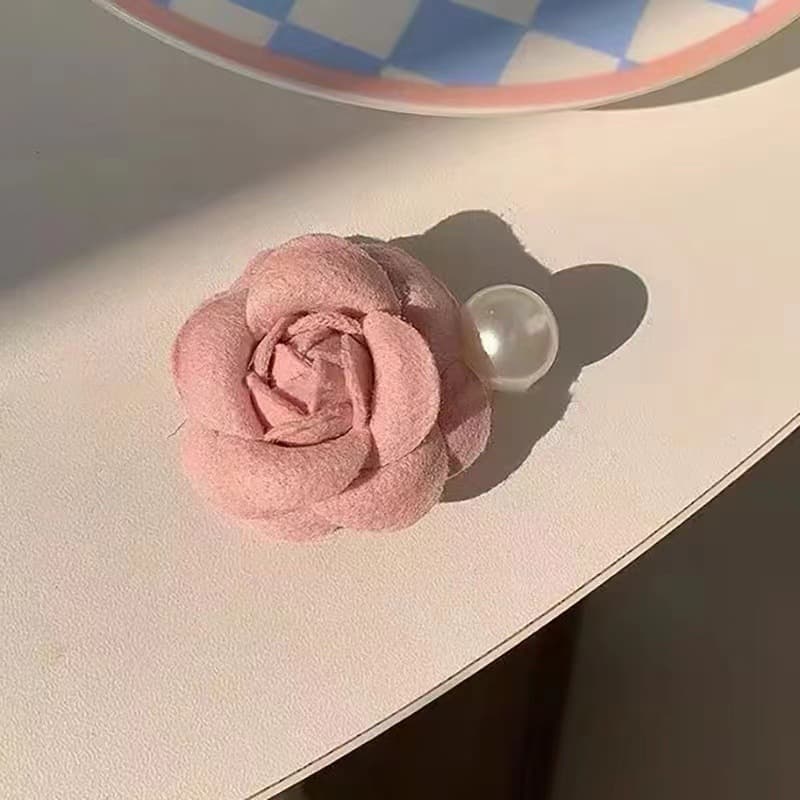 5256 rose bead hair clip-pink