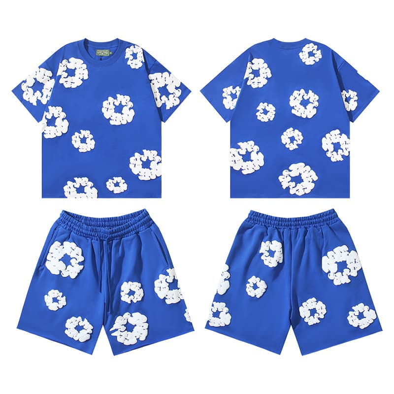 Short-sleeved suit [lake blue]
