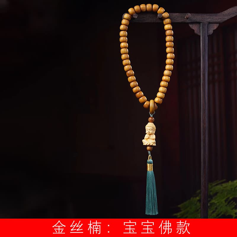 Gold-rimmed Phoebe Apple beads DIY baby Buddha hand-held