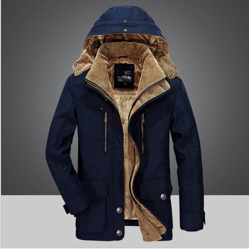 AliExpress men's cotton-padded jacket winter mid-length fleece-lined thickened cotton-padded jacket men's young and middle-aged casual windproof warm cotton-padded jacket 2