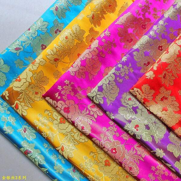 Thickened colorful gold and silver silk handbag cloth 150cm gold thread gold and silver leather fabric five-color brocade jacquard fabric