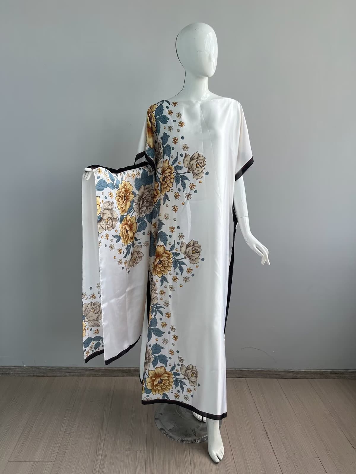 203-flower love-white yellow blue