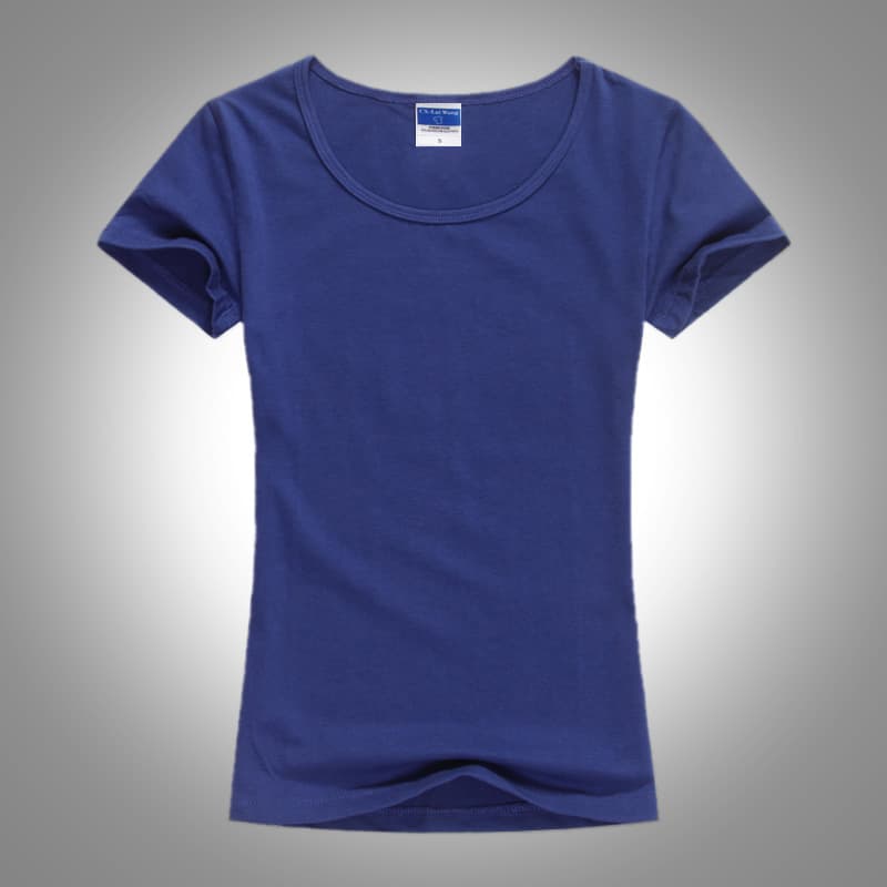 Solid color short sleeve blue (women's style