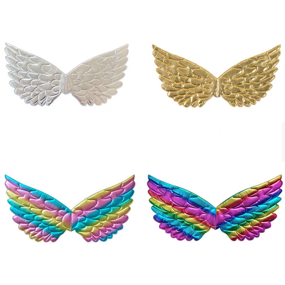 European and American Mesh Angel Wings Golden Feather Wings Small and Medium-Sized Girls Back Decoration Colorfulful Wings Dance Performance Props 2