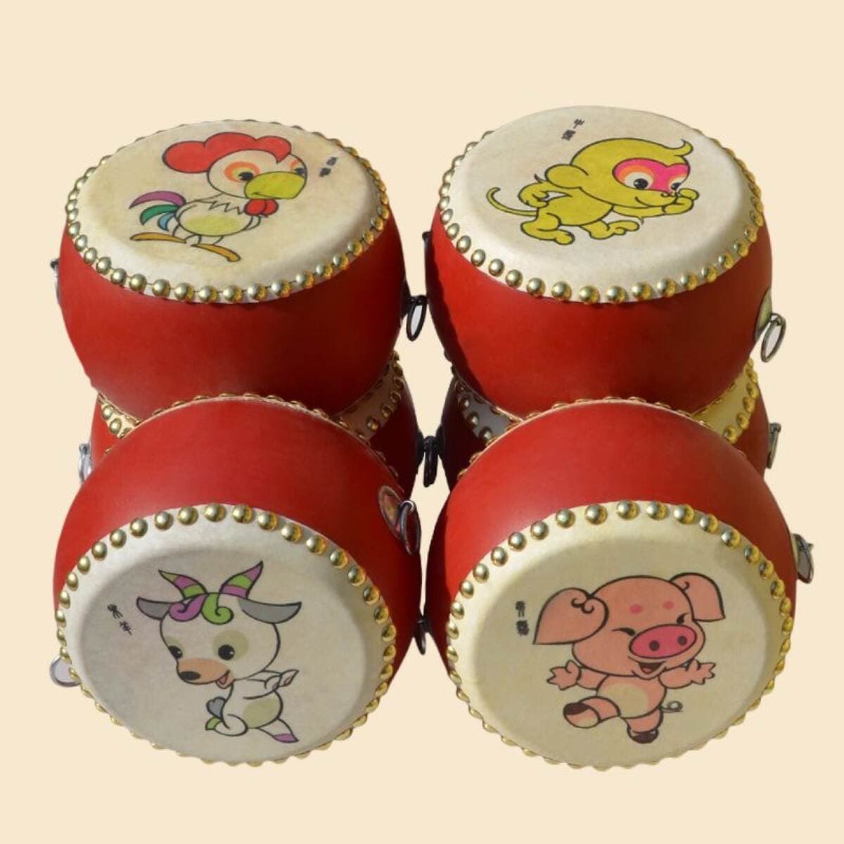 Twelve Zodiac Small Drums Kindergarten Percussion Instruments Children's Zodiac Drums Educational Small Drums Musical Instruments Children's Drums 3
