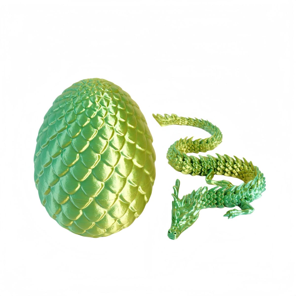 Yellow green: 8.5cm dragon egg + 30cm chinese dragon [authentic 3d printing]