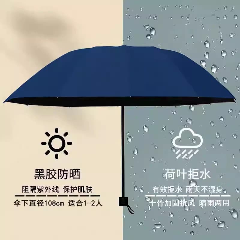 10-bone reinforced vinyl umbrella-double [navy blue]