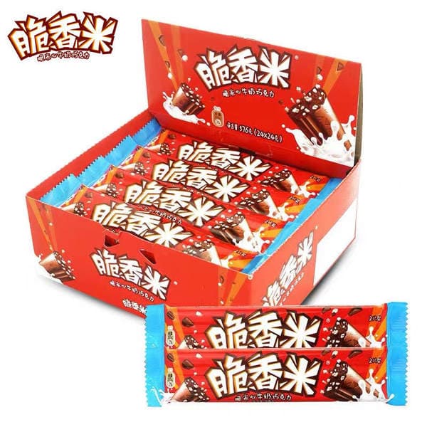 Crispy rice chocolate 24g * 24 whole Box 576g crisp rice heart milk chocolate children snacks wholesale