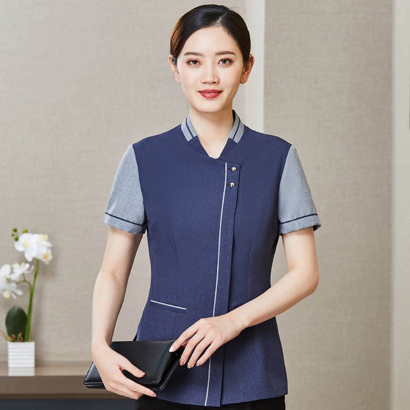 Cleaning clothes short-sleeved summer clothes female hotel room cleaner work clothes pension hospital property aunt PA clothes 3
