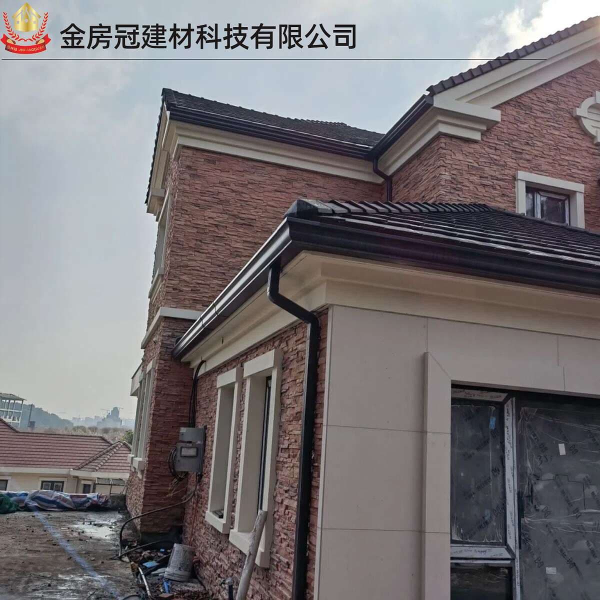 Villa Pvc Downspout Gutter Rainwater Pipe Square Pipe Round Pipe Drain Pipe Outdoor Eaves Drainage System Rainwater Pipe 3