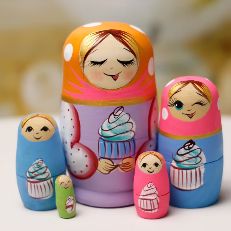 5-layer orange turban ice cream (height 11cm cm)
