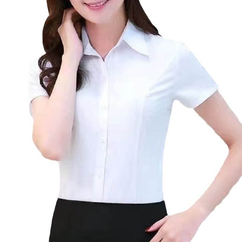 White Shirt Women's Summer Short-Sleeved New Summer Professional Wear Korean Style Temperament Workwear Slim Work Clothes Tops Shirt 5