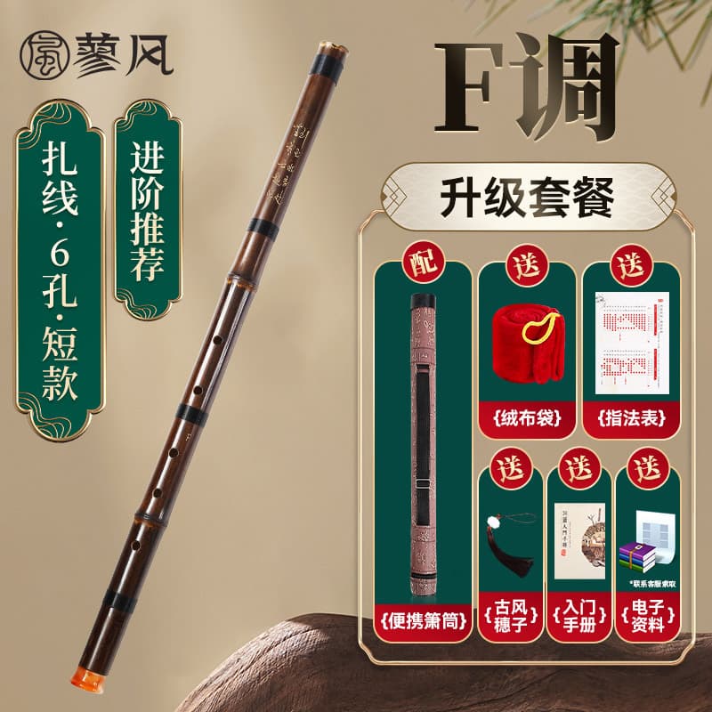 Short style with 6 holes in f key + flute tube + full set of gifts