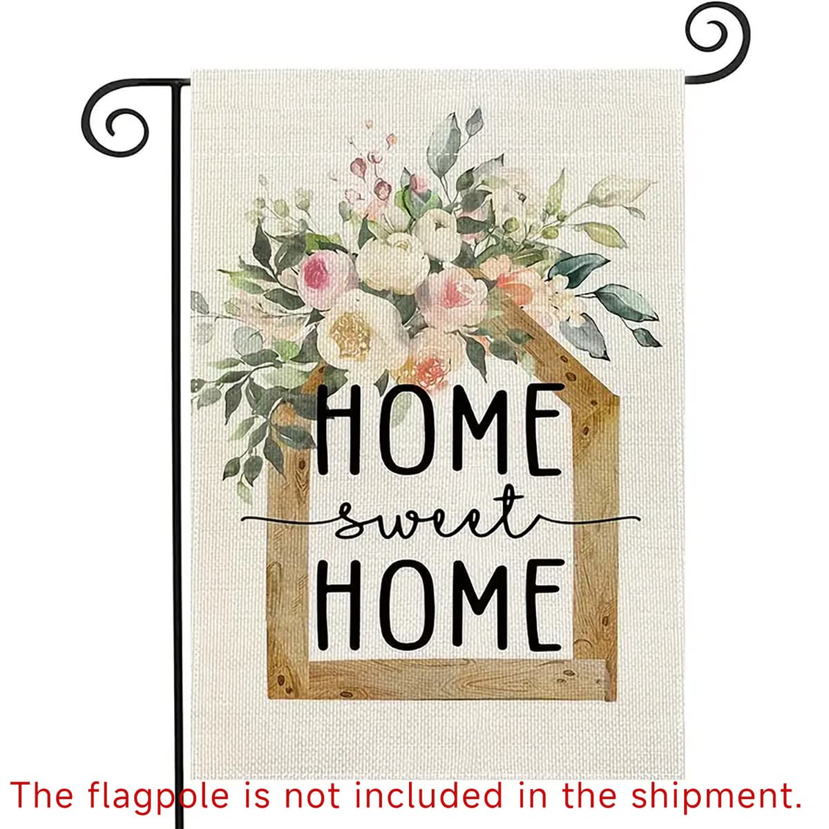 Floral log cabin garden flag