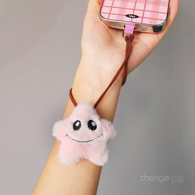 Cute Star Plush Doll Pendant, Cute Mobile Phone Case Pad Clip, Women's Bag Pendant, Autumn and Winter Outdoor Use 3