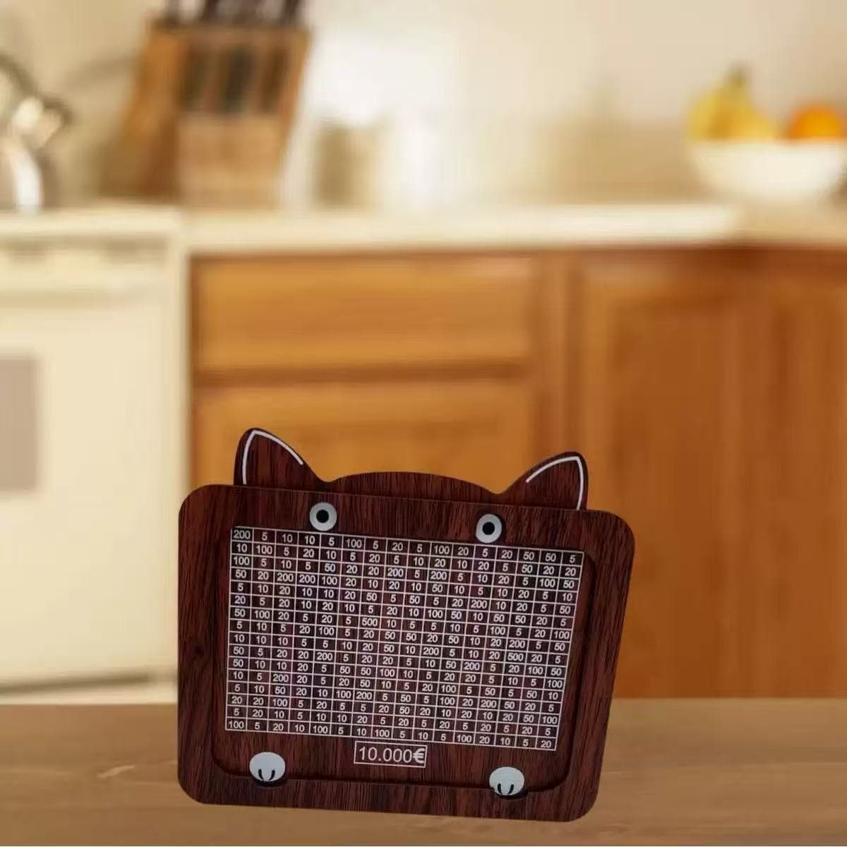 Cat ear wooden piggy bank 10000+1 plan pen