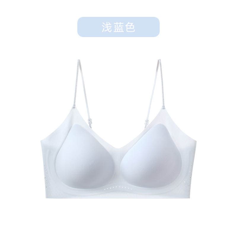 [Customized] Invisible Seamless Liquid Foundation Bra for Women, Breathable Tank Top Style with Sparkling Diamond Thin Straps and Soft Support 5