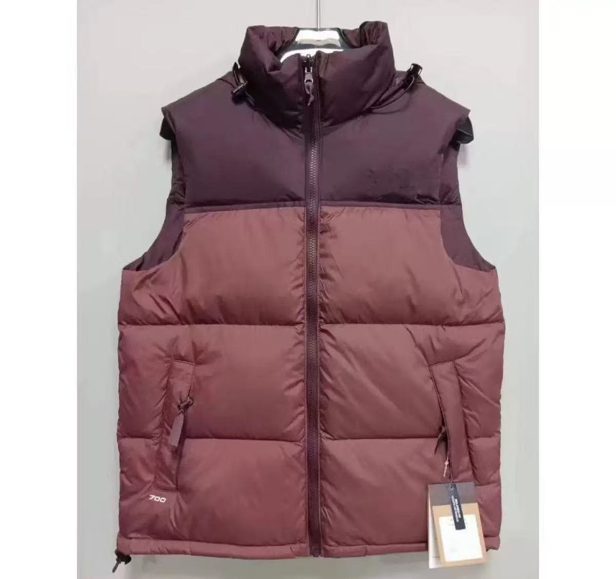 Burgundy down vest