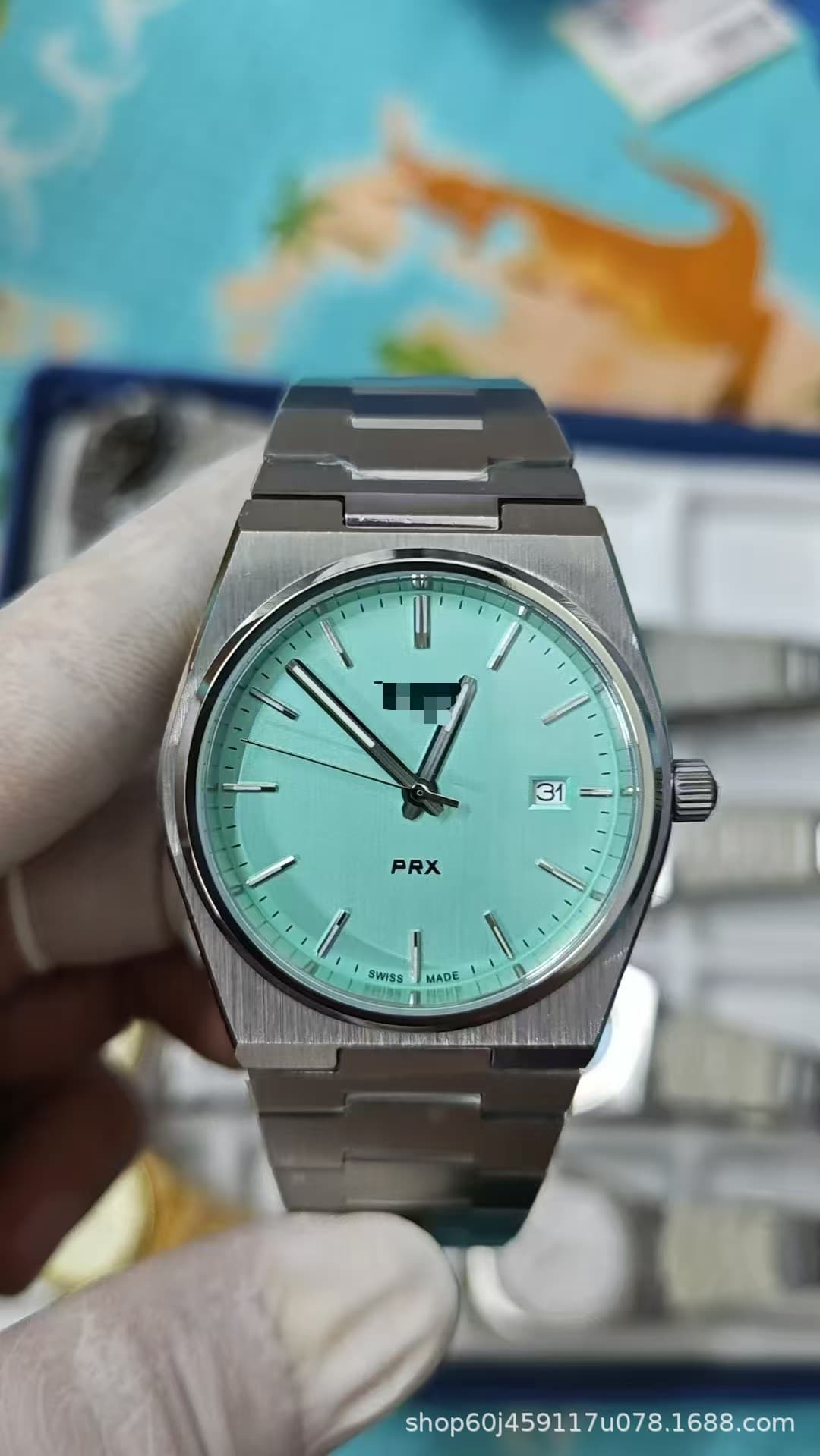 Prx steel light green glossy quartz