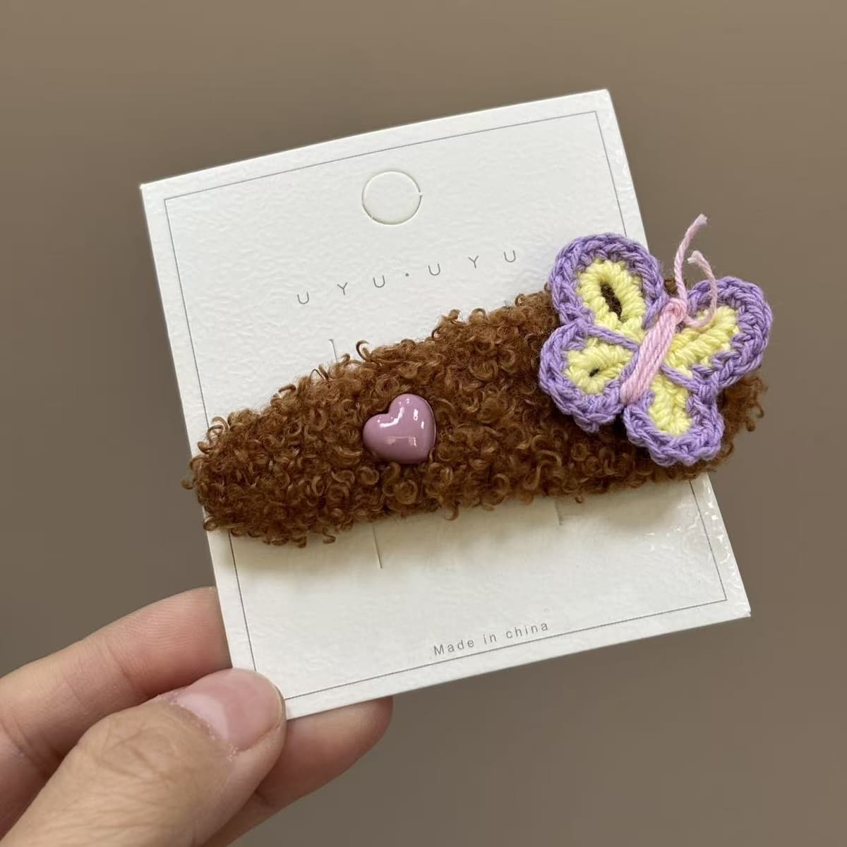 Wool butterfly hairpin